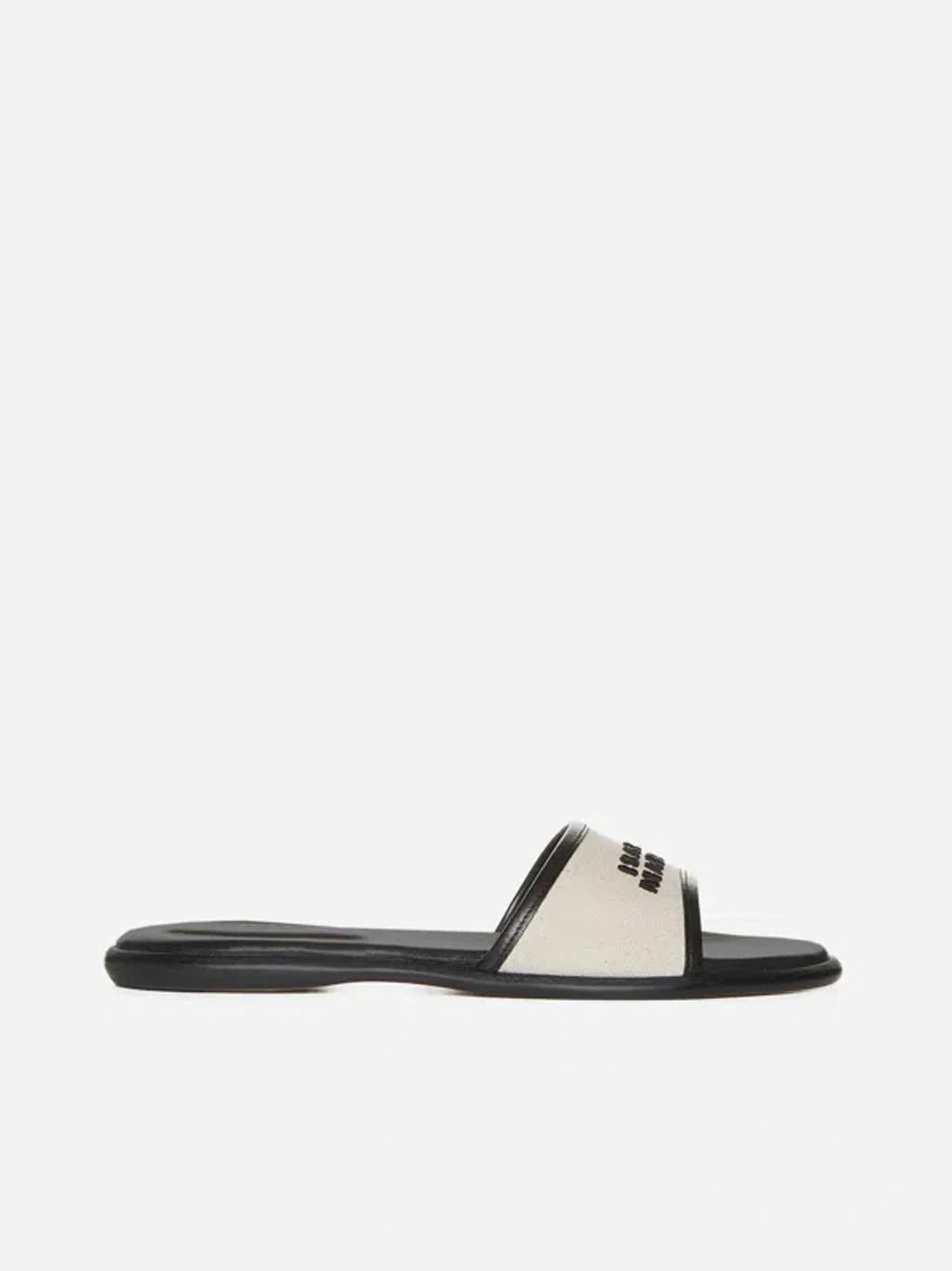 ISABEL MARANT Vikee Slipper-mule In Beige Cotton In Black Product Image