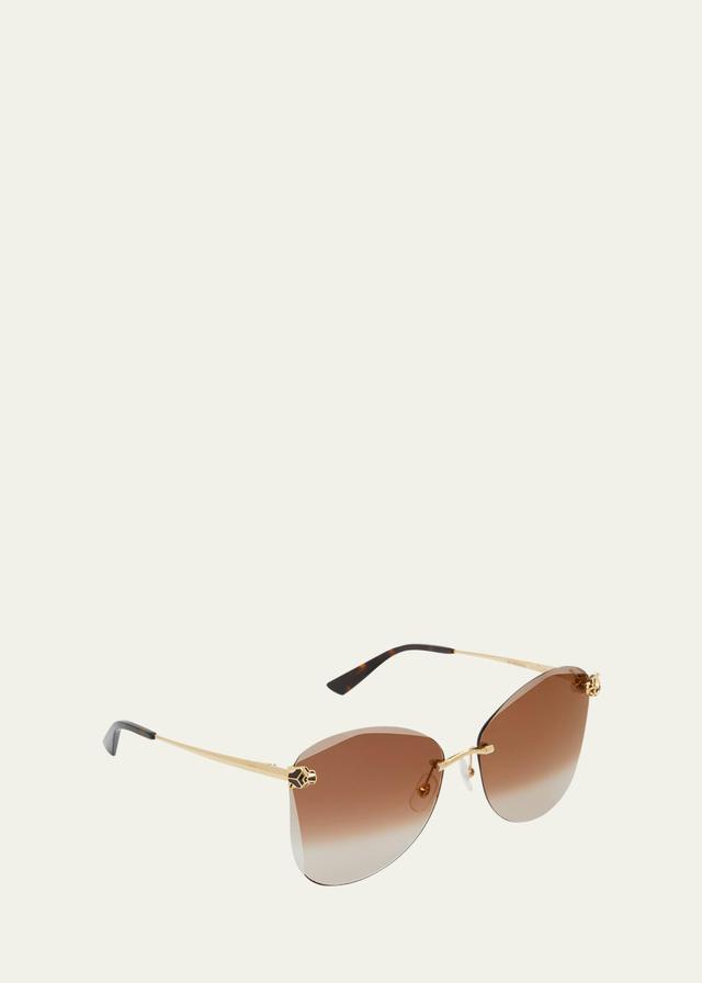 Cartier 62mm Gradient Oversize Butterfly Sunglasses Product Image