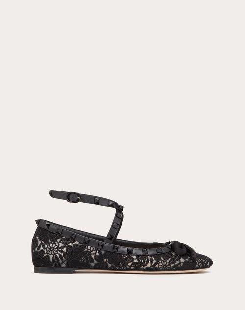 ROCKSTUD MACRAMÉ LACE BALLERINA Product Image