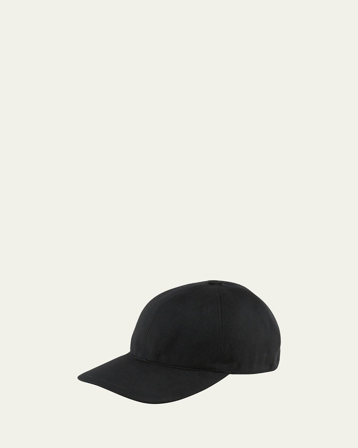 Mens Solid Cashmere Baseball Cap Product Image