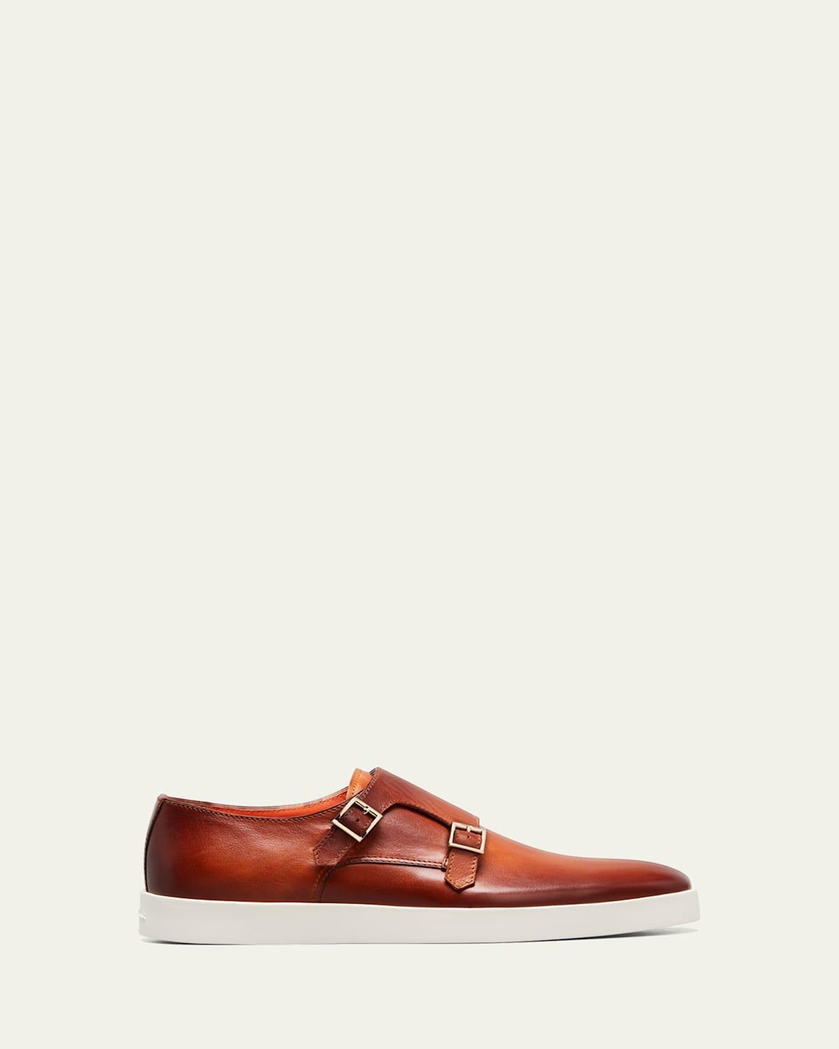 Mens Bankable Leather Monk Strap Loafers Product Image