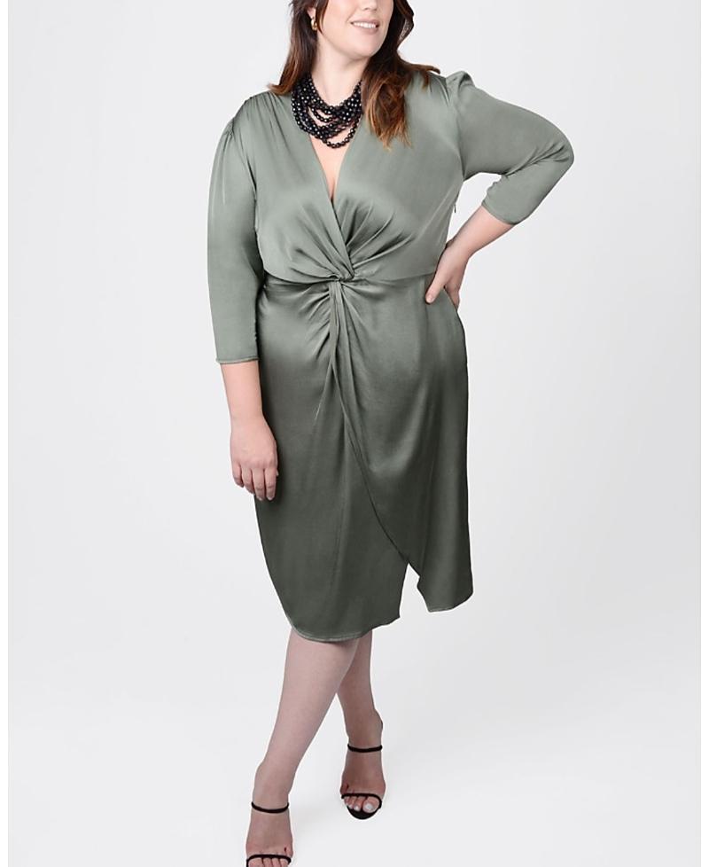 MAYES NYC Elvie Knot Satin Dress Product Image