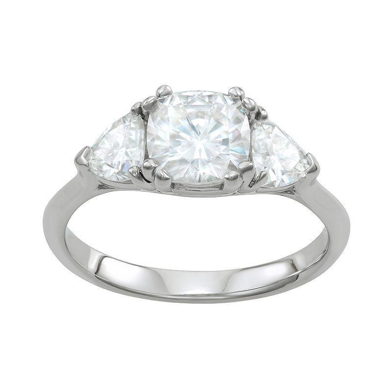 Charles & Colvard 3 Ct. T.w. Lab Created Moissanite Three Stone Ring In 14K White Gold Product Image