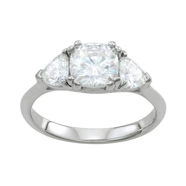 Moissanite Three Stone Ring 3 ct. t.w. Diamond Equivalent in 14k White Gold Product Image