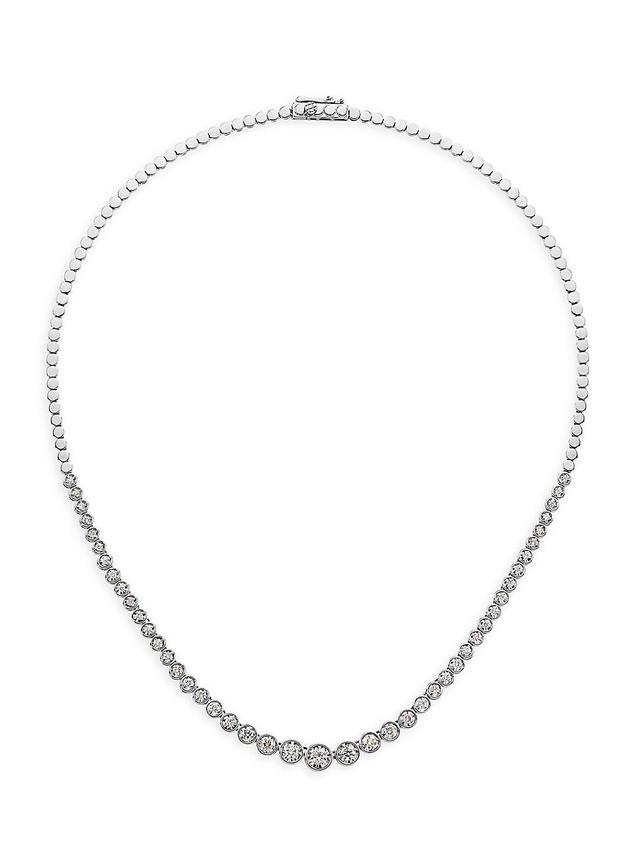 Womens 14K White Gold & 1.50 TCW Diamond Tennis Necklace Product Image