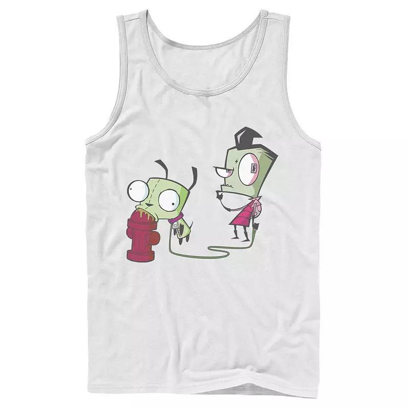 Mens Nickelodeon Invader Zim Walking Gir Fire Hydrant Portrait Graphic Graphic Tank Top Blue Product Image