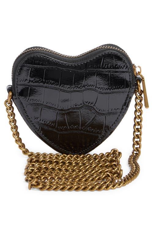 London Micro Heart Leather Crossbody Bag In Black Product Image