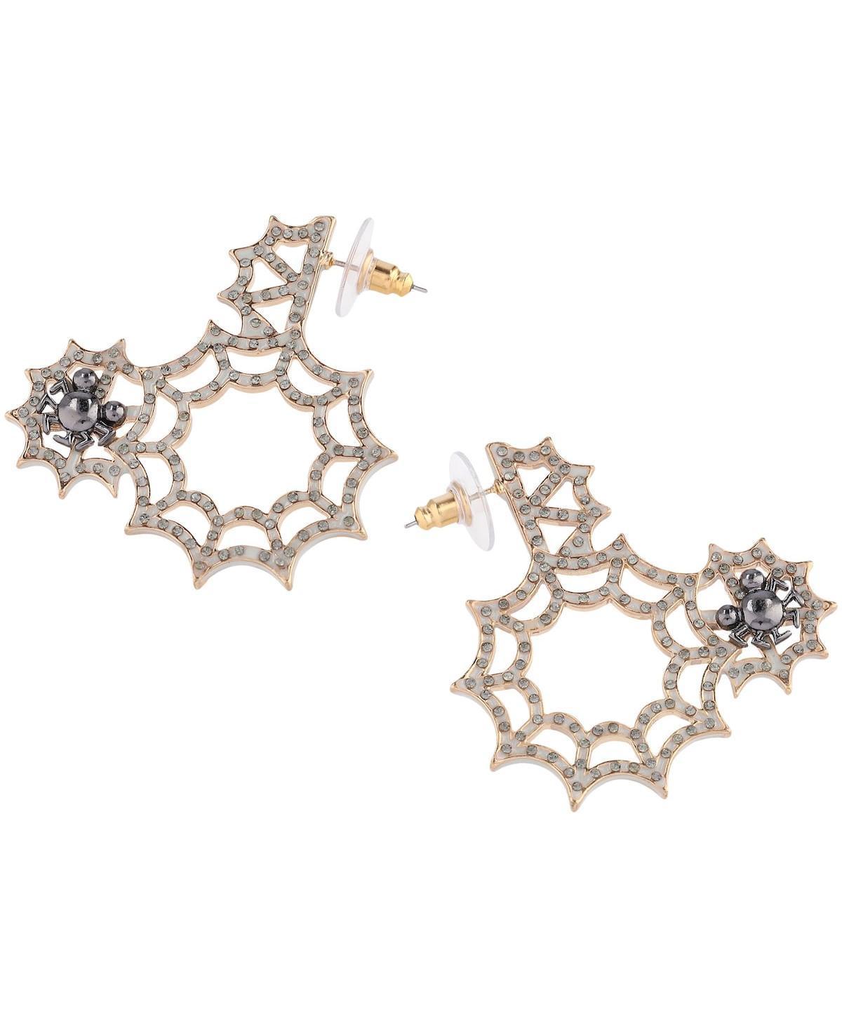 BaubleBar Womens Mickey Friends Spiderweb Hoop Earrings Product Image