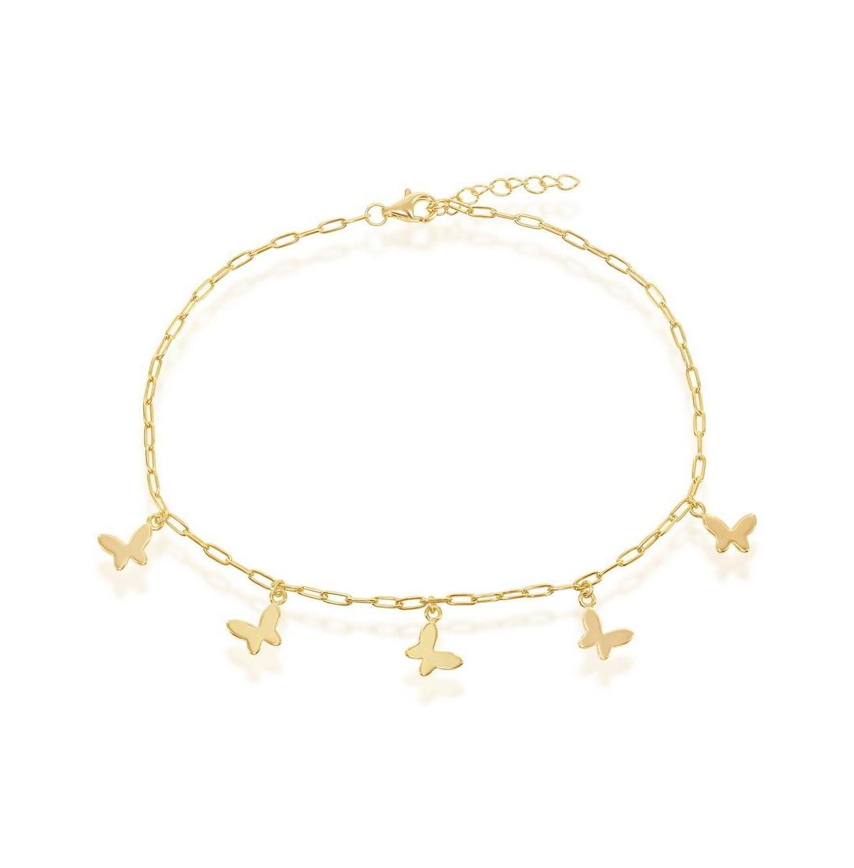 14k Gold Over Sterling Silver Charm Anklet, Womens Starburst Product Image