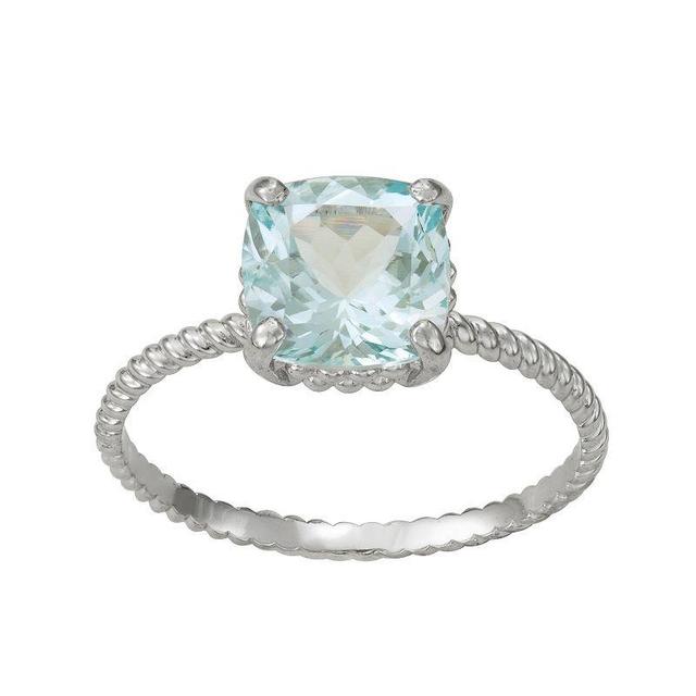 Tiara 10k Gold Aquamarine Twist Ring, Womens 10k Whgold Product Image