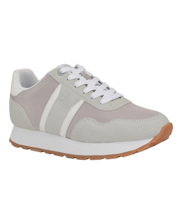 Calvin Klein Womens Carene Round Toe Lace-up Casual Sneakers Product Image