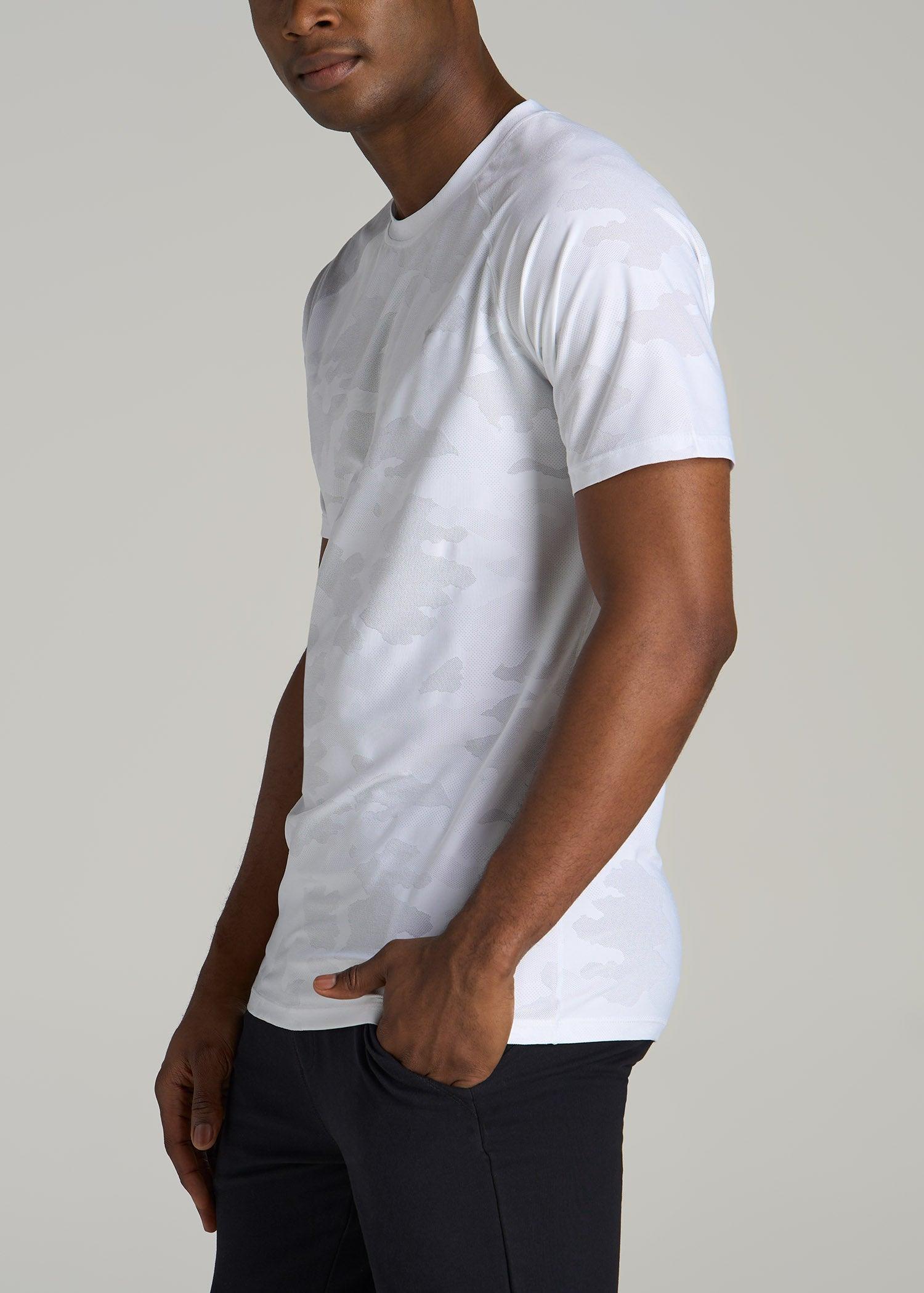 Raglan Training T-Shirt for Tall Men in White Male Product Image