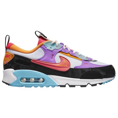 Nike Womens Air Max 90 Futura - Running Shoes White/Bright Crimson Product Image