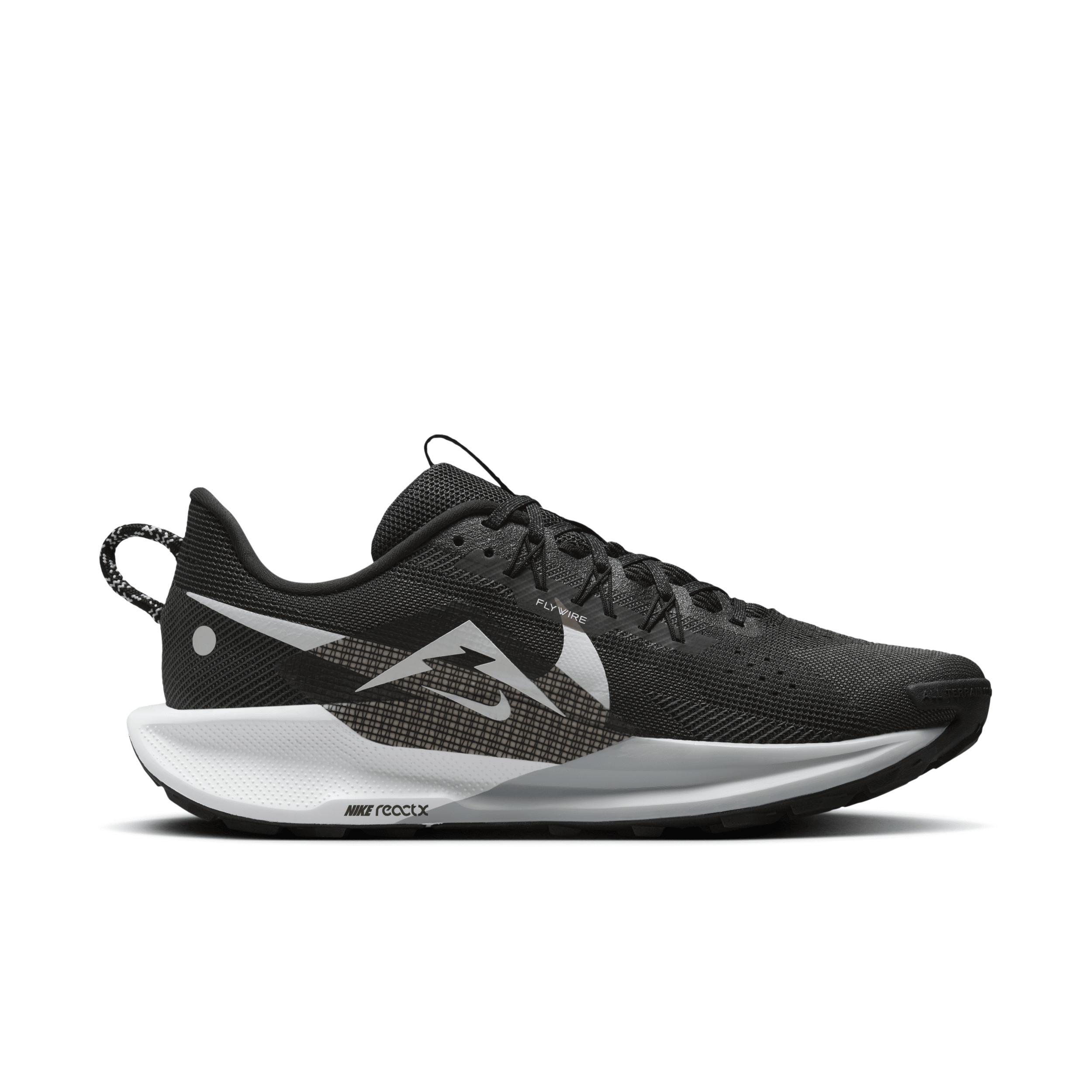 Nike Mens Nike Reactx Pegasus Trail 5 - Mens Running Shoes Black/White/Anthracite Product Image