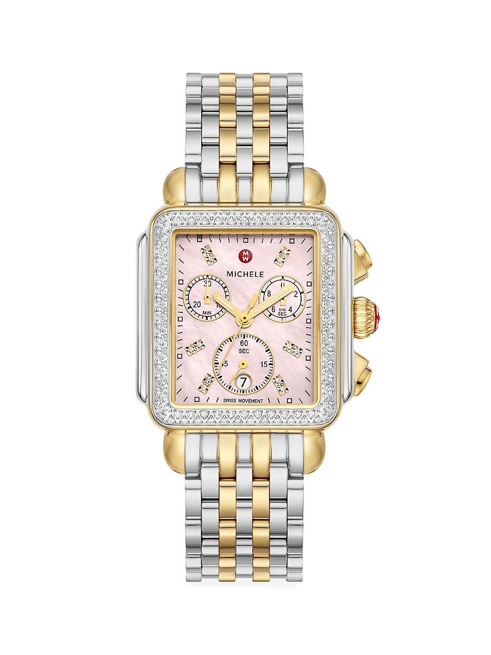 33mm Deco Diamond Two-Tone Bracelet Watch in Country Rose Product Image