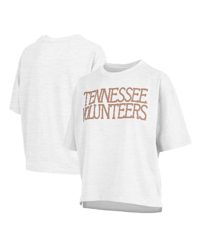 Womens Pressbox Heather Gray Tennessee Volunteers Motley Crew Chain Stitch Slub Waist Length Boxy T-Shirt Product Image