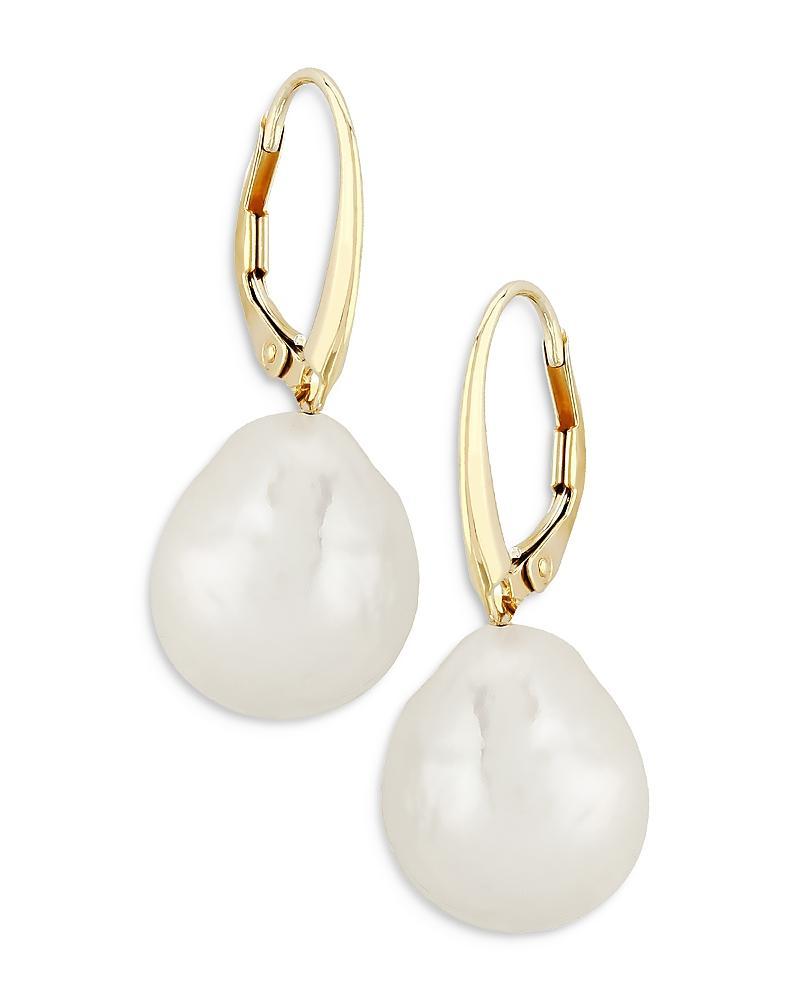 Bloomingdales Baroque Cultured Pearl Drop Earrings in 14K Yellow Gold - 100% Exclusive Product Image