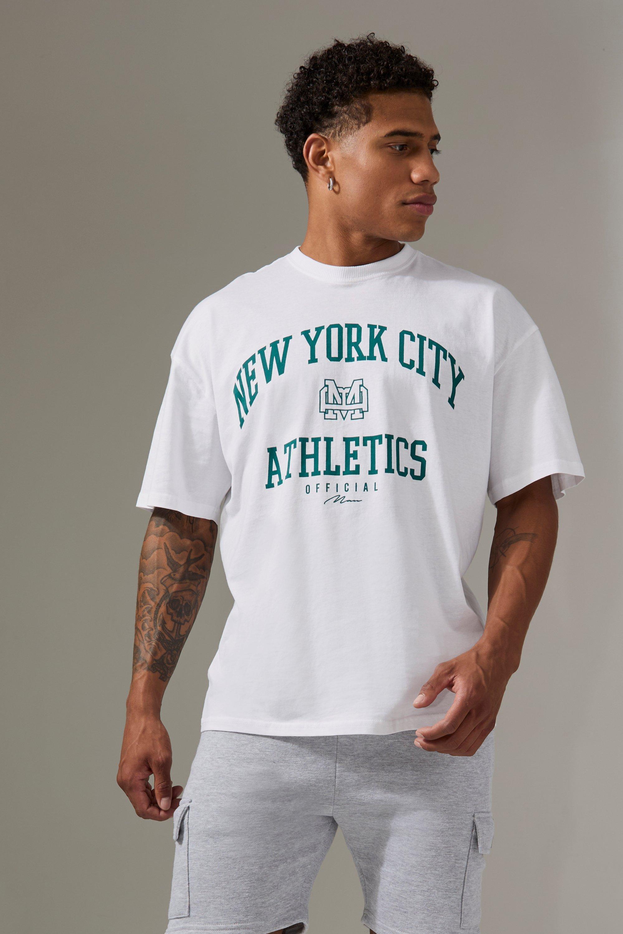 Man Active New York City Athletics Oversized T-shirt | boohooMAN USA Product Image