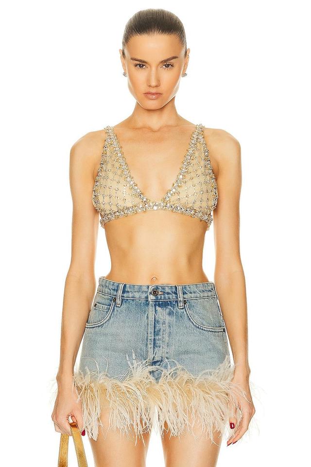 Miu Miu Organza Crystal Top in Neutral Product Image