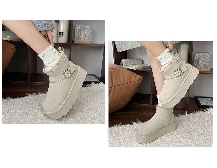 Platform Buckled Fleece-Lined Short Snow Boots product image