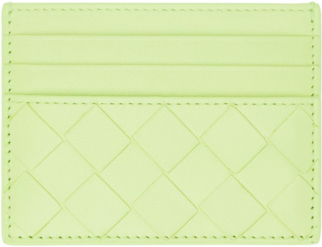 BOTTEGA VENETA Green Intrecciato Card Holder Product Image