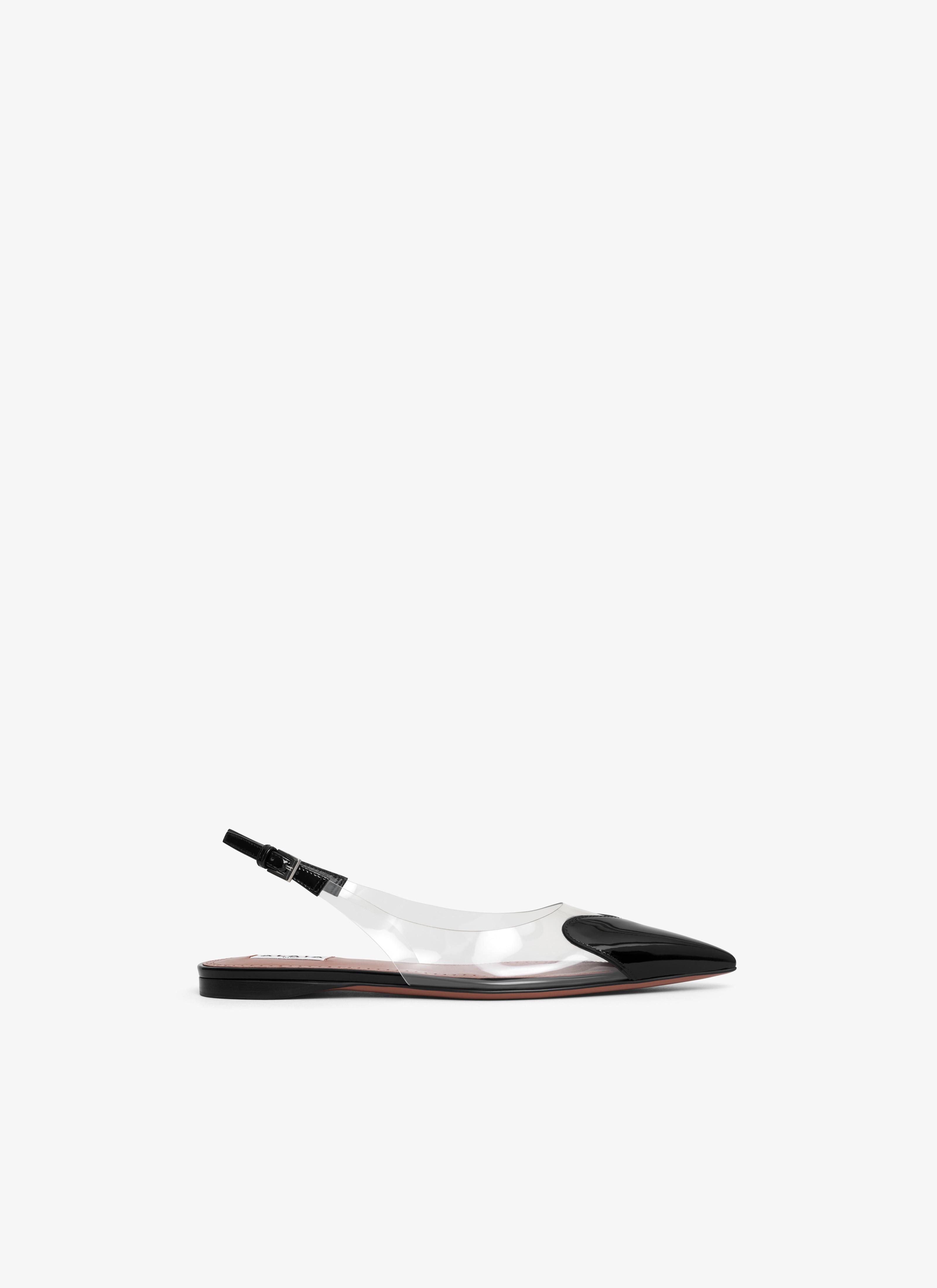 Black LE CŒUR FLAT SLINGBACKS IN PATENT CALFSKIN Product Image