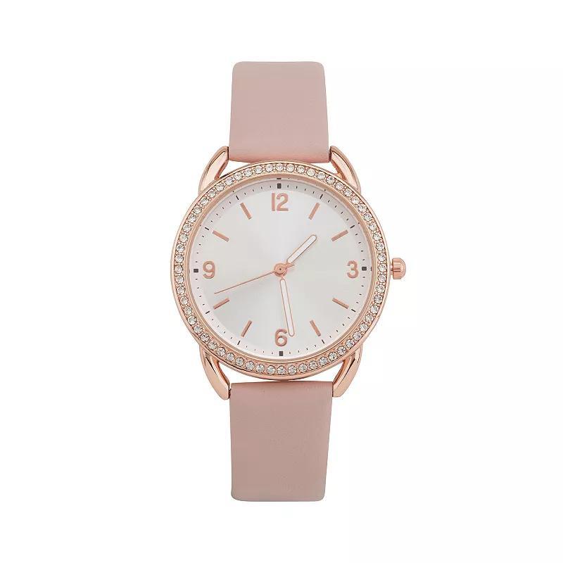 Jessica Carlyle Womens Blush Pink Strap Watch Product Image