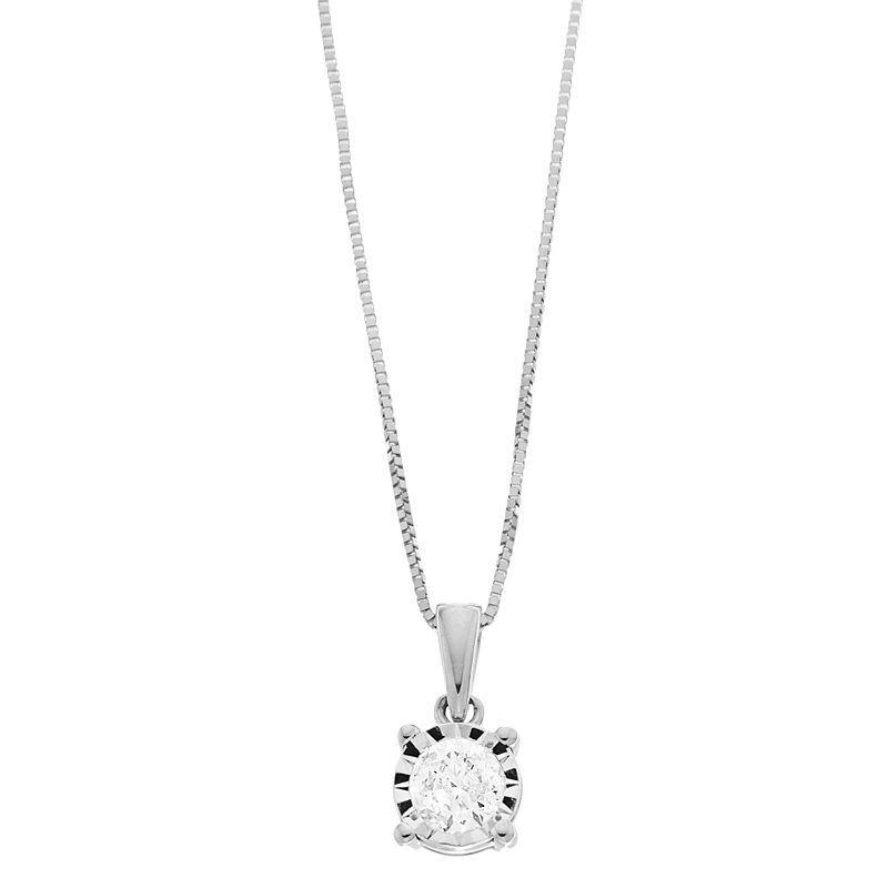 10k Gold 1/3 Carat T.W. Diamond Pendant Necklace, Womens White Product Image