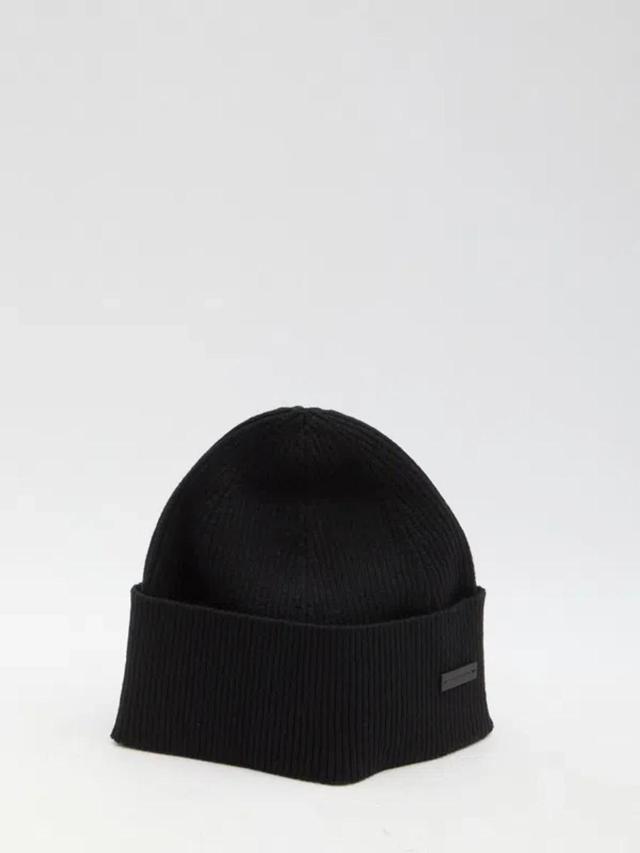 Logo Patch Beanie In Black Product Image