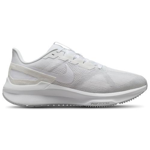 Nike Mens Nike Air Zoom Structure 25 Wide - Mens Running Shoes White/White/Pure Platinum Product Image