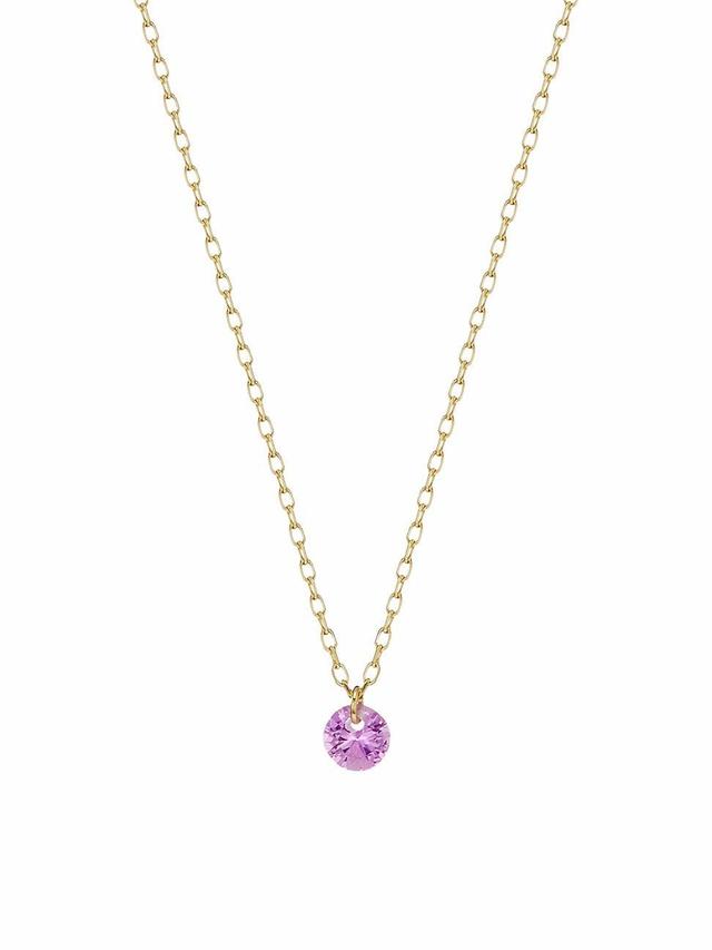 Womens La Vie En Rose 18K Yellow Gold & Pink Sapphire Pendant Necklace Product Image