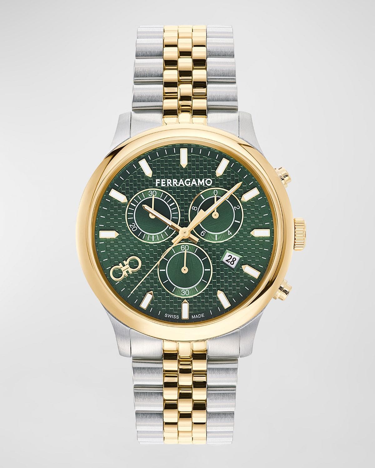 Mens Duo Chrono Two-Tone Bracelet Watch, 42mm Product Image