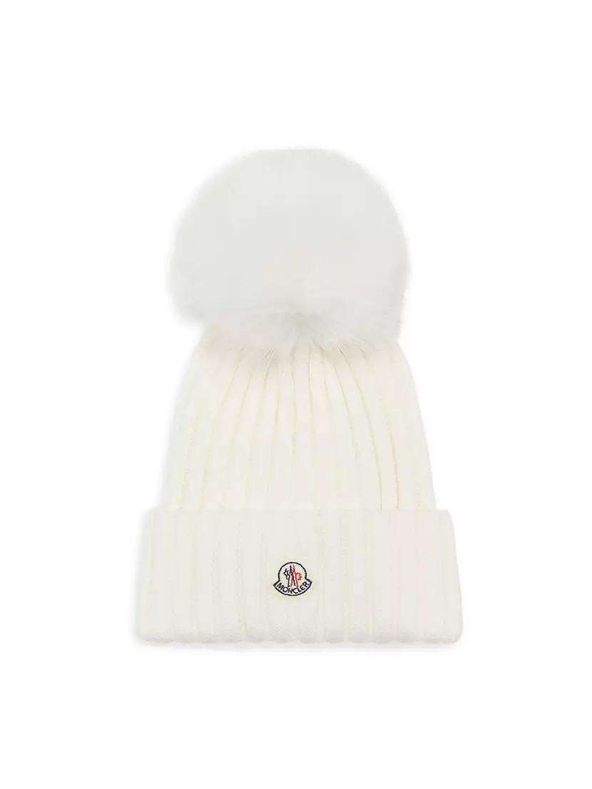 Wool Beanie with Faux Fur Pom-Pom product image