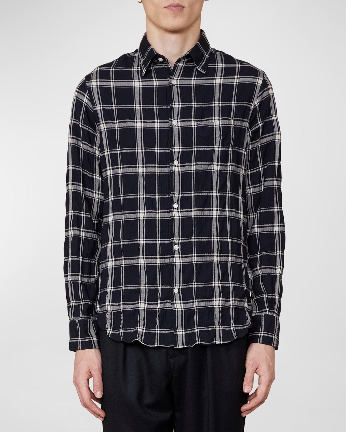 Officine Gnrale Benoit Plaid Seersucker Button-Up Shirt Product Image