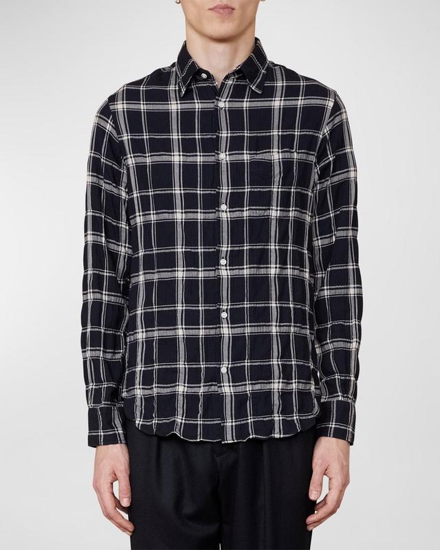 Officine Gnrale Benoit Plaid Seersucker Button-Up Shirt Product Image