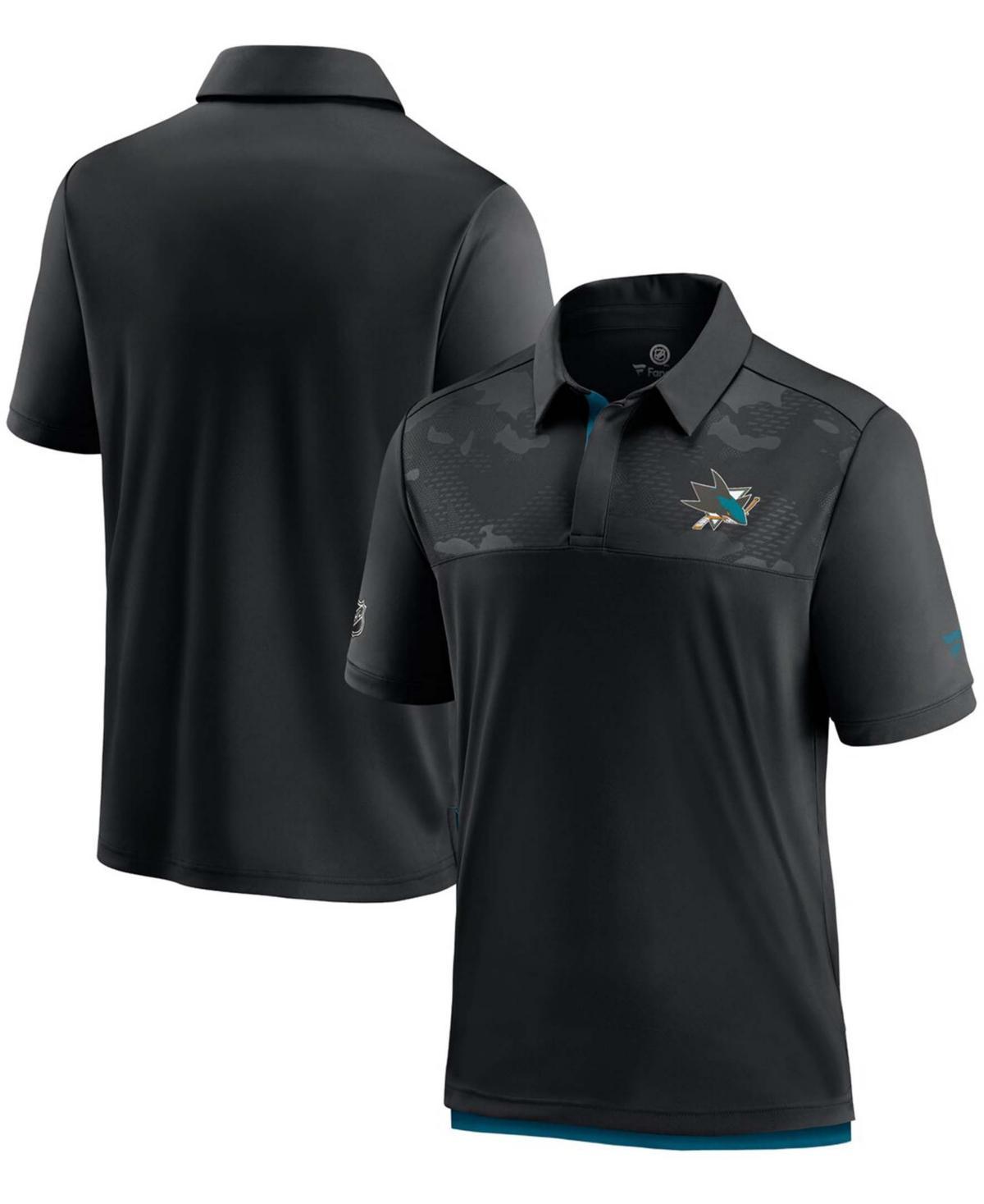 Mens Fanatics Branded Black San Jose Sharks Authentic Pro Locker Room Team Polo Product Image