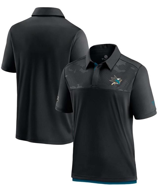 Mens Fanatics Branded Black San Jose Sharks Authentic Pro Locker Room Team Polo Product Image