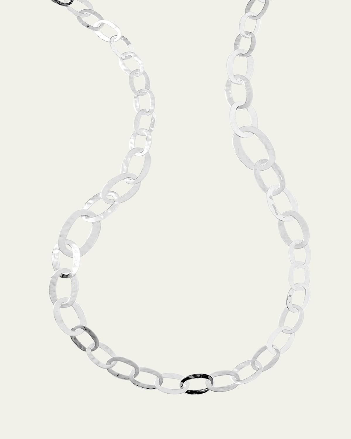 Womens Long Sterling Silver Link Necklace Product Image