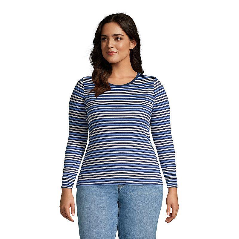 Plus Size Lands End Long Sleeve Crewneck Tee, Womens Product Image