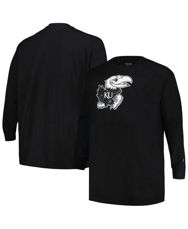 Mens Profile Black Kansas Jayhawks Big and Tall Pop Long Sleeve T-shirt Product Image