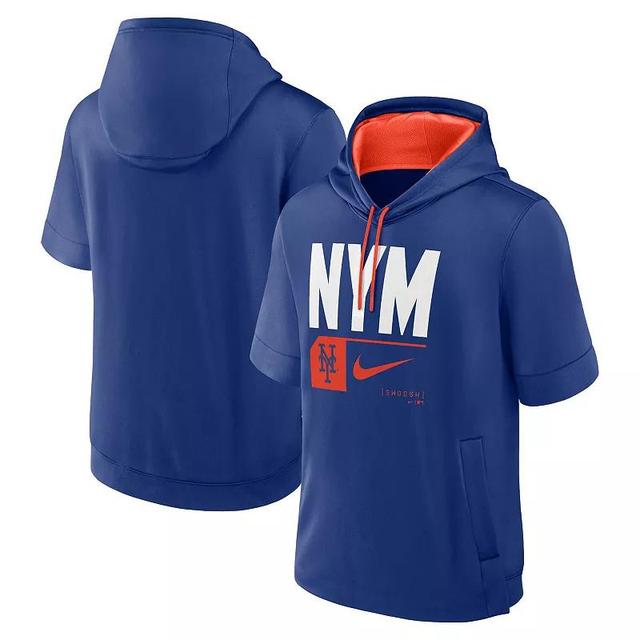 Mens Nike Royal New York Mets Tri Code Lockup Short Sleeve Pullover Hoodie Product Image