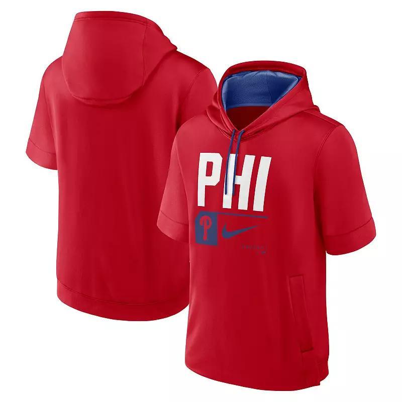 Mens Nike Philadelphia Phillies Tri Code Lockup Short Sleeve Pullover Hoodie Product Image