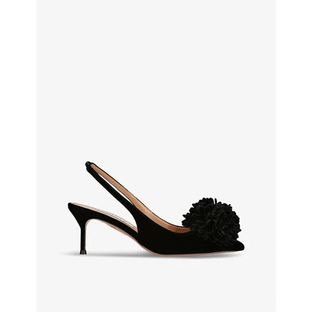 Womens Black Couturier Sling 65 Velvet Heeled Pumps In Black product image