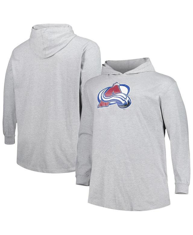 Mens Heather Gray Colorado Avalanche Big and Tall Pullover Hoodie Product Image