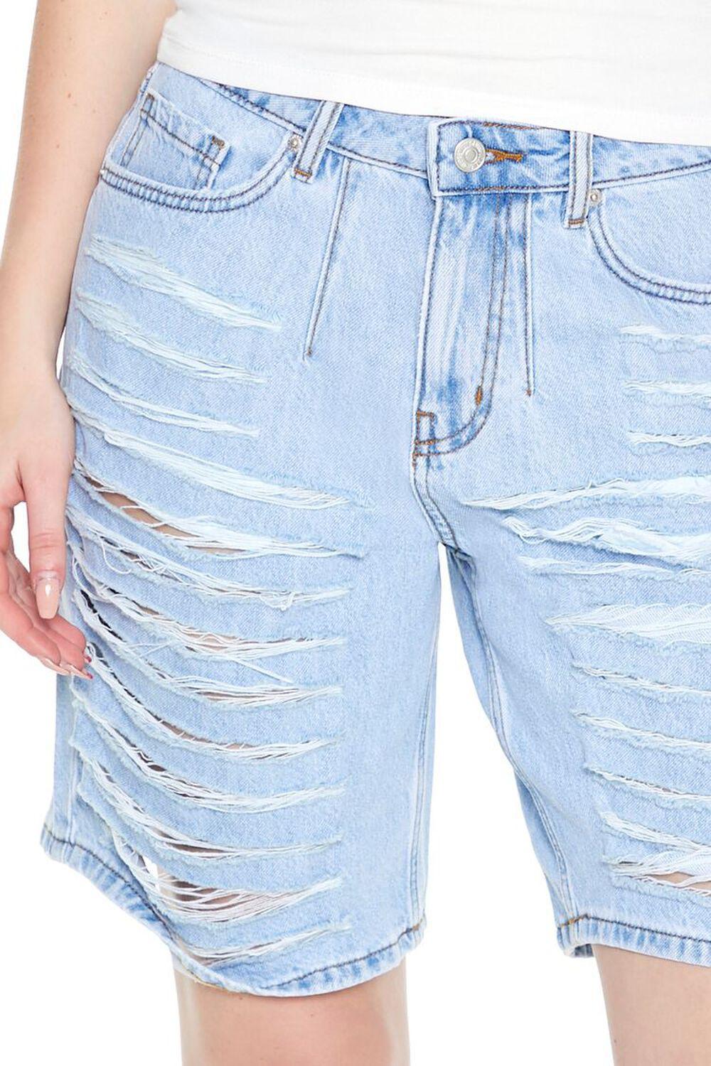 Distressed Denim Bermuda Shorts | Forever 21 Product Image