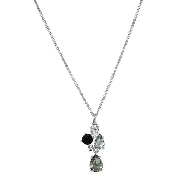 Forever Radiant Sterling Silver Crystal Pendant Necklace, Womens Green Team Product Image