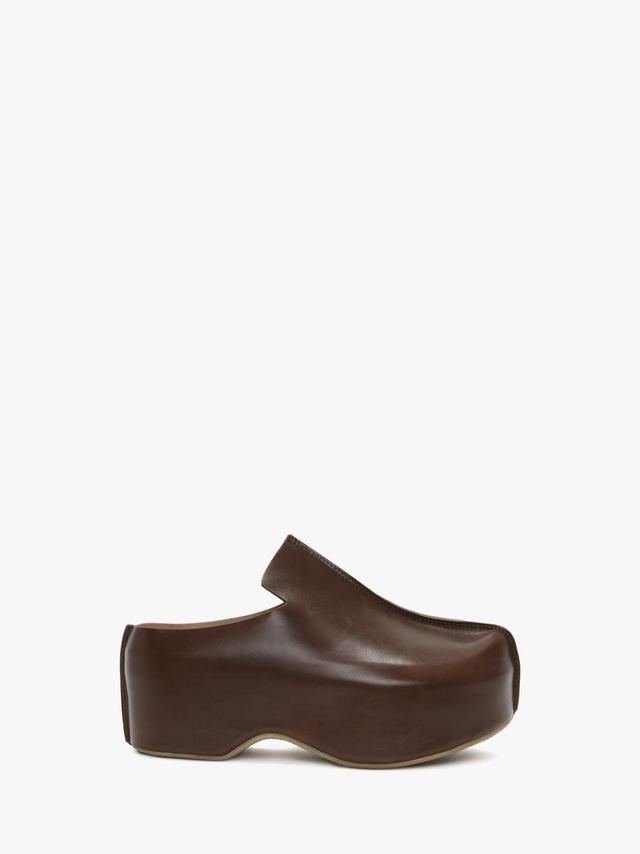 LEATHER PLATFORM CLOGS in brown | JW Anderson US  Product Image