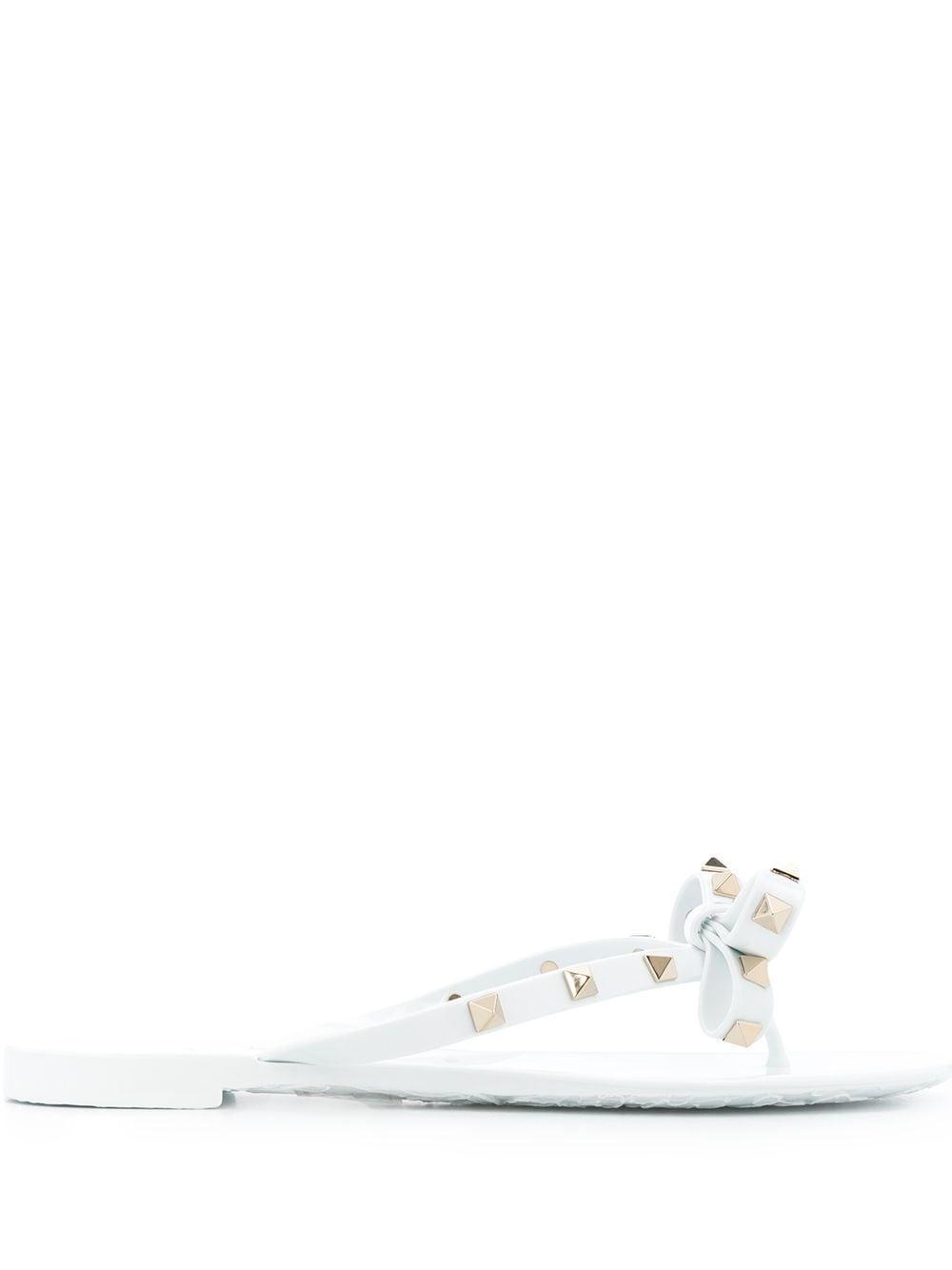 Rockstud Rubber Thong Sandals In White Product Image