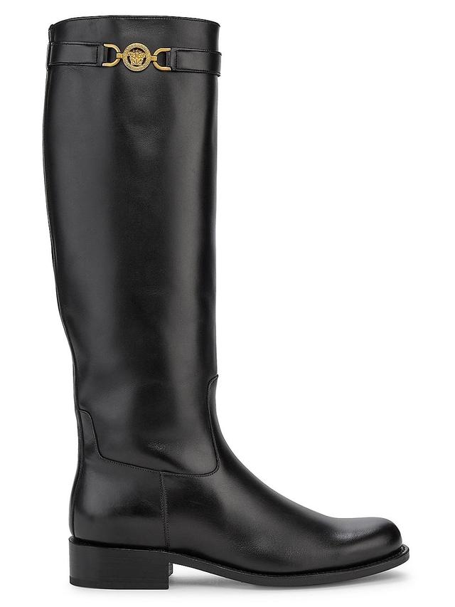 Womens Medusa Leather Knee-High Boots Product Image