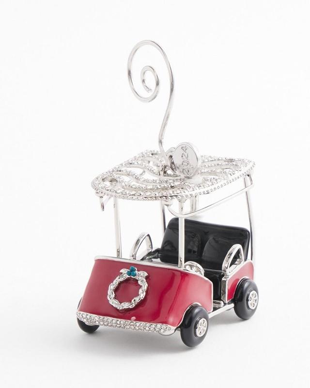 Red Rhinestone Golf Cart Ornament Product Image